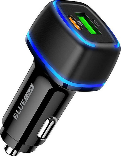 Karikues makine BLUEpower QC3.0, 2x USB, karikim i shpejtë, i zi