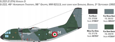 Model avion Italeri 1450 Alenia C-27J G.222 Spartan, plastik, shkall 1/72