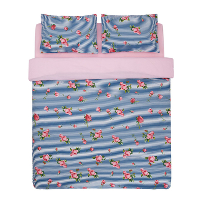 Set çarçafësh dyshe Heinner Home Rose, 4 copë, 200x220 cm, pambuk 100%, shumëngjyrësh