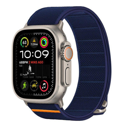 Rrip ore Tech-Protect Nylon Slip për Apple Watch, 44-49mm, najlon, blu navy me portokalli