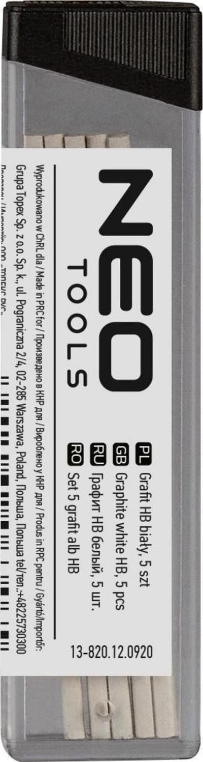 Refill laps grafiti Neo Graphite HB White, për modelet 13-810 edhe 13-815, 5 copa, i bardhë