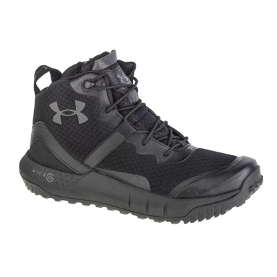 Çizme taktike Under Armour UA Micro G Valsetz Zip Mid, me shkumë Micro G, me taban që s’rrëshqet, ngjyrë e zezë