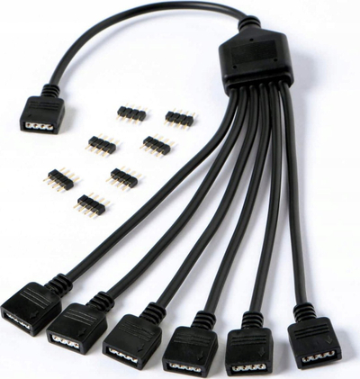Kabllo ndarëse RGB Gelid Solutions 1 me 6, 5V 3 pin ARGB, e zezë
