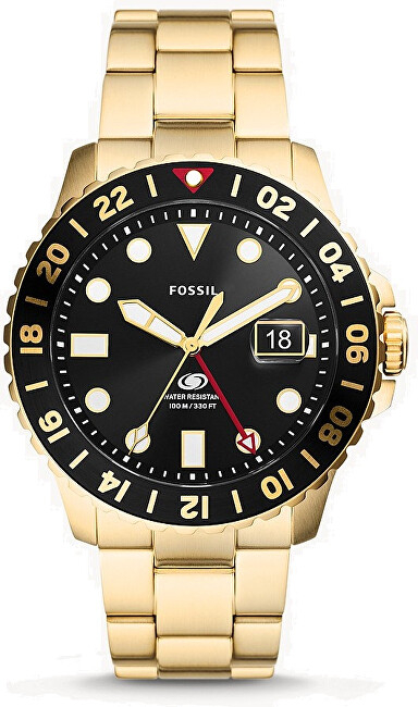 Orë për meshkuj Fossil Blue GMT FS5990, e artë/zezë