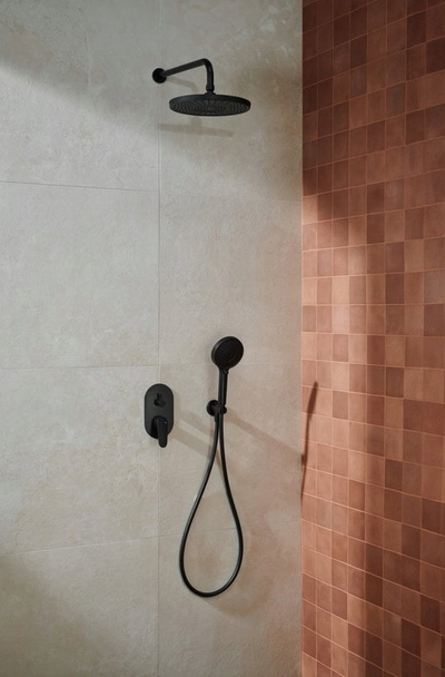 Set dushi i fshehtë Armatura Krakowsa Otava Black 5559-501-81, 3 funksione, i zi mat