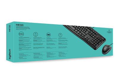 Set tastjere dhe maus Logitech Desktop MK120, USB, i zi