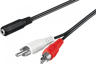 Kabllo audio Wentronic 50442-GB, 3.5 mm në 2x RCA, 1.5 m, e zezë