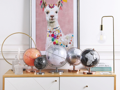 Глобус декоративен COOK Globe, 20 cm, метален, црн