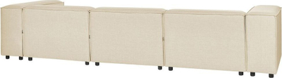 Divan këndi APRICA, 3 vende, modular me ottoman, bezhë