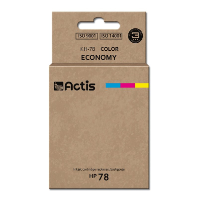 Ngjyrë për printer Actis KH-78 (zëvendësim për HP 78 C6578D), 47 ml, e kaltër / vjollcë /  e verdhë