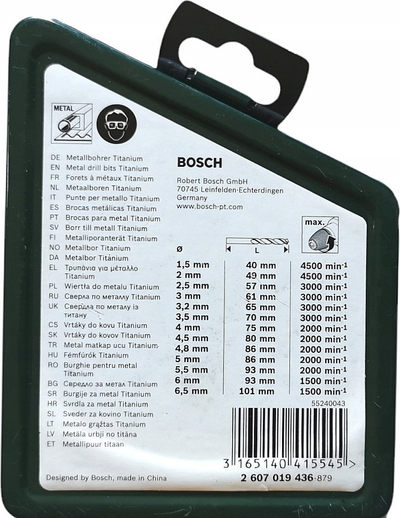 Set stërvitjesh Bosch HSS-Titanium, 13 copa, për hekur, në kasetë metalike