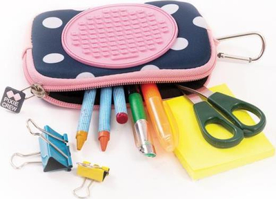 Etui universal PIXIE CREW, silikon edhe neopren, blu me pika të bardha