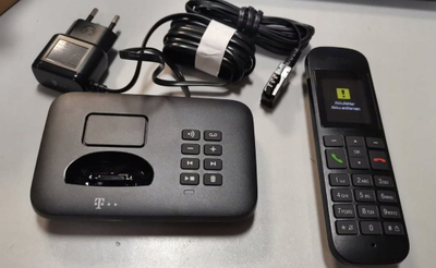 Telefon fiks Telekom Sinus A12, analog DECT, ekran 2", i zi