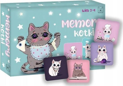 Игра меморија Kangur Memory Kittens, 24 елементи, за деца 3+, повеќебојна
