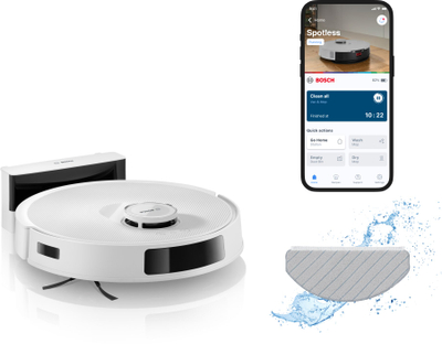 Robot fshesë Bosch Spotless Advanced BCRC2W, 2 në 1, me aplikacion, i bardhë