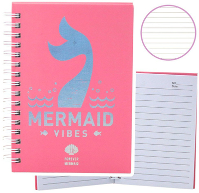 Fletore Holographic Mermaid Tail, A6, 80 fletë me vija, rozë