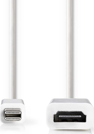 Kabllo Nedis Mini DisplayPort në HDMI, DisplayPort 1.2, 0.20m, e bardhë