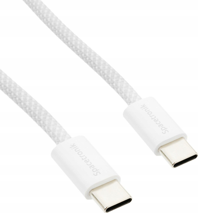 Kabllo karikimi Spacetronik USB C PD, 240W, 3m, e bardhë