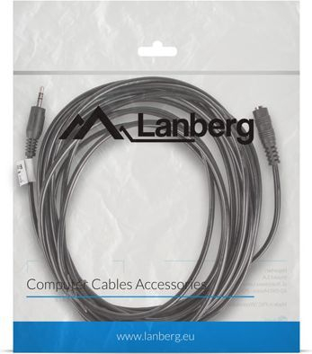 Kabllo Lanberg Jack 3.5mm - Jack 3.5mm (CA-MJFJ-10CC-0050-BK), 5m, e zezë 