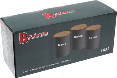 Set enësh kuzhine Brunbeste BB-1632, 3 copa, çelik inox, gri cappuccino