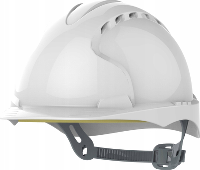 Helmetë sigurie JSP EVO2, HDPE, sistem 6 pika, e bardhë