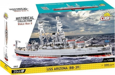 Set blloqesh COBI World War II USS Arizona Battleship, 2046 copa, shumëngjyrësh