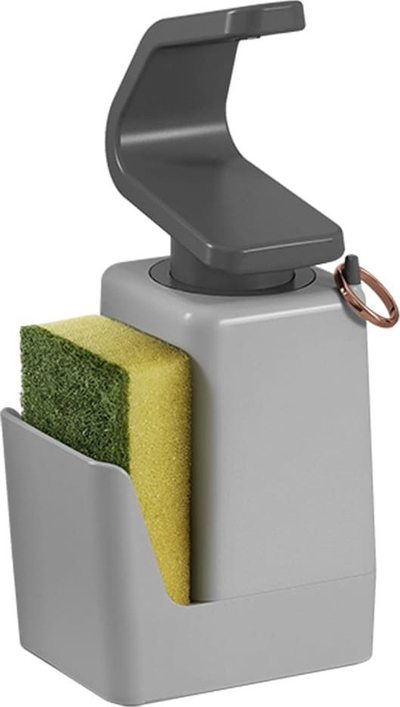 Dozues sapuni Metaltex Soap-Tex, me mbajtëse sfungjeri, plastik, gri
