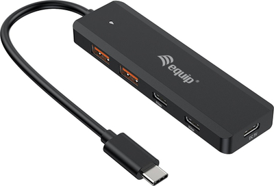 Hub USB Equip USB C me 4 porta, USB 3.2 Gen 2 10Gbps, 2x USB C edhe 2x USB A