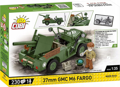 Сет коцки КОБИ ГМЦ М6 Фарго 37 мм #3116, 230 делови, размер 1:35, повеќебоен
