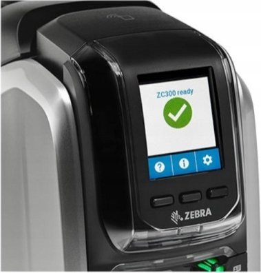 Printer kartash plastike Zebra ZC300, 300 x 300 DPI, me ngjyra, i bardhë