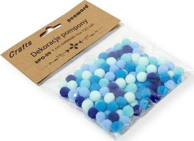 Pompoma zbukuruse DP Craft, 1cm, set me 120 copë, përziere blu