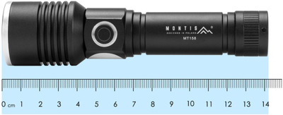 Elektrik dore taktik Tactical Rechargeable, 500LM, 1200mAh, alumini, i zi