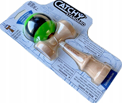 Lodër Kendama druri, madhësi normale, jeshile