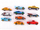 Set lodrash makina garuese die-cast Racing Car, 10 copë, metal plastik, shumëngjyrëshe