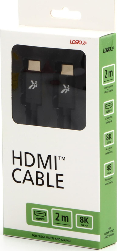 Kabllo HDMI 2.1 Ultra High Speed 2m, 8K 60Hz, 48Gb/s, e zezë