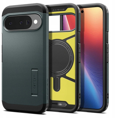 Mbrojtëse telefoni Spigen Resistant Armor për Google Pixel 10 Pixel 10 Pro, që s’e ha gjujtja, jeshile