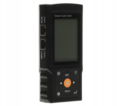 Tester kabllosh rrjeti Lange Łukaszuk CS-NT32C, për RJ45, me ekran, i zi