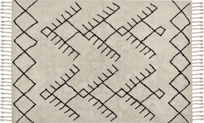 Qilim pambuku Beliani ERLER, 160 x 230 cm, bezhë e zezë