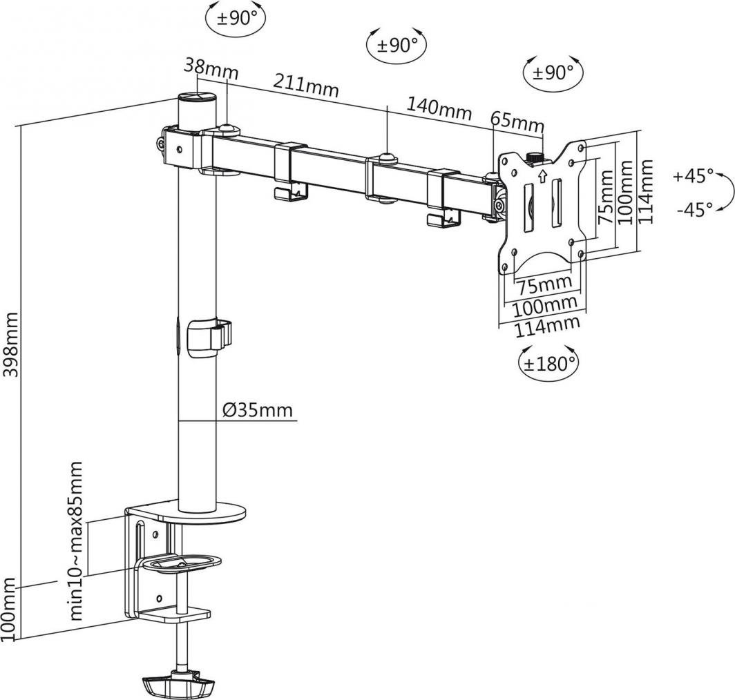 Mbajtëse monitori 17 - 32" (MC-883), e zezë 8