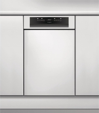 Lavastovilje gjysmë e futur Whirlpool WSBO 3O23 PF X, 45cm, 10 sete, inox