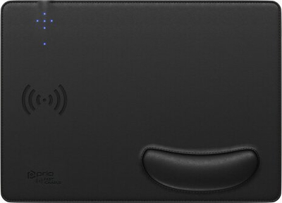 Подлога за глушец со безжично полнење Prio, 15W, USB C, црна