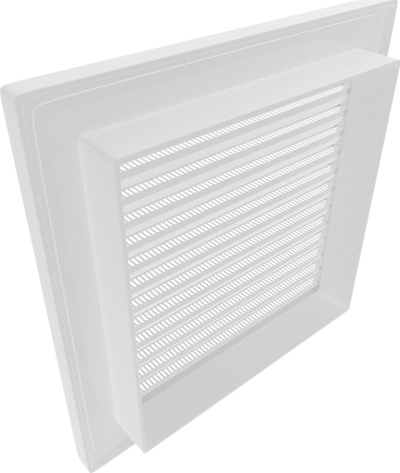 Grilë ventilimi airRoxy e pjerrët, me rrjetë, 14x14 cm, e bardhë