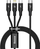 Kabllo karikimi Baseus Rapid 3in1 CAMLT-SC01, USB-C në USB-C microUSB Lightning, 1.5m, e zezë