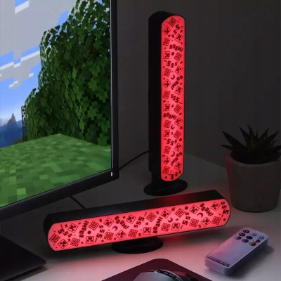 Сет ЛЕД светла Minecraft Light Bar, 2 парчиња, со далечински управувач, во повеќе бои
