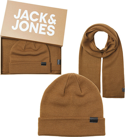 Set kapelë dhe shallë për meshkuj Jack&Jones Set 12163827, kafe