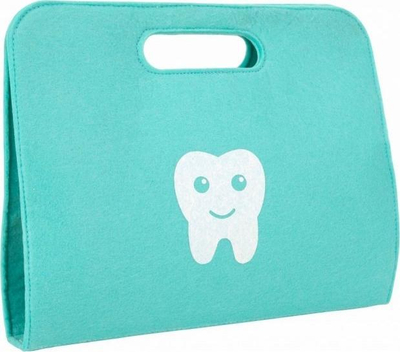 Lojë dentisti prej druri Tooky Toy Dentist Set, edukative, me çantë, blu