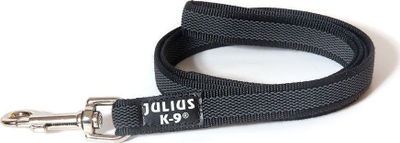 Zinxhir për qen Julius K9, me gome, 20 mm, 1.2 m, gri me të zezë