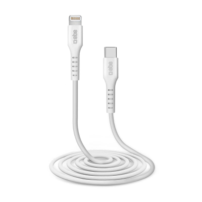 Kabllo Lightning SBS TECABLELIGTC2W, USB-C, 2 m, e bardhë