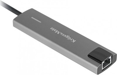 Adapter USB C Kruger&amp;Matz KM1990, HDMI, 2x USB 3.0 RJ45, gri metalik