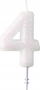 Qiri dekorativ në formë numri Number Shaped Candle 4 M Shiny, numri 4, me shkëlqim
